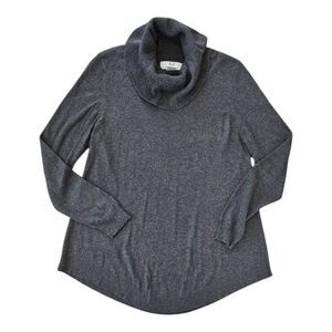 Magaschoni Gray Cowl Neck Cashmere Blend Tunic Sweater Women's Size L Academia